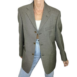 Vintage Oscar de la Renta wool silk preppy academia blazer jacket 38R